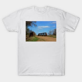 Kansas Country Bridge with Blue sky T-Shirt